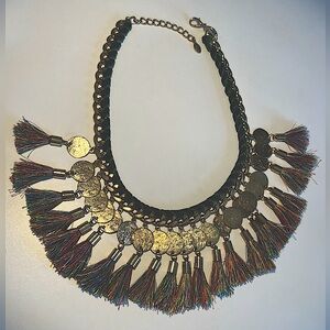 Studio F choker with “antique coins” and shiny tassels